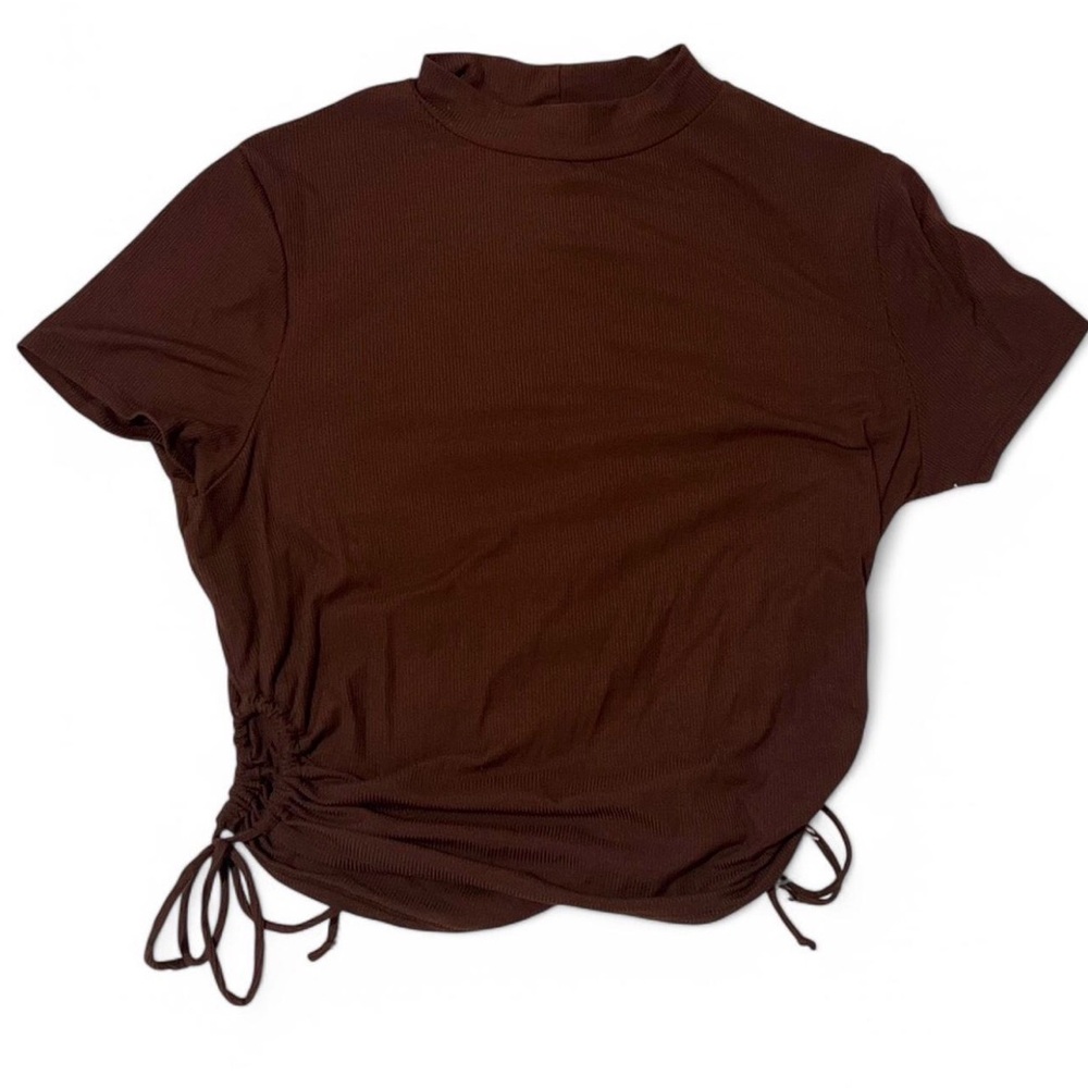 Chic Brown Gathered Women's Blouse